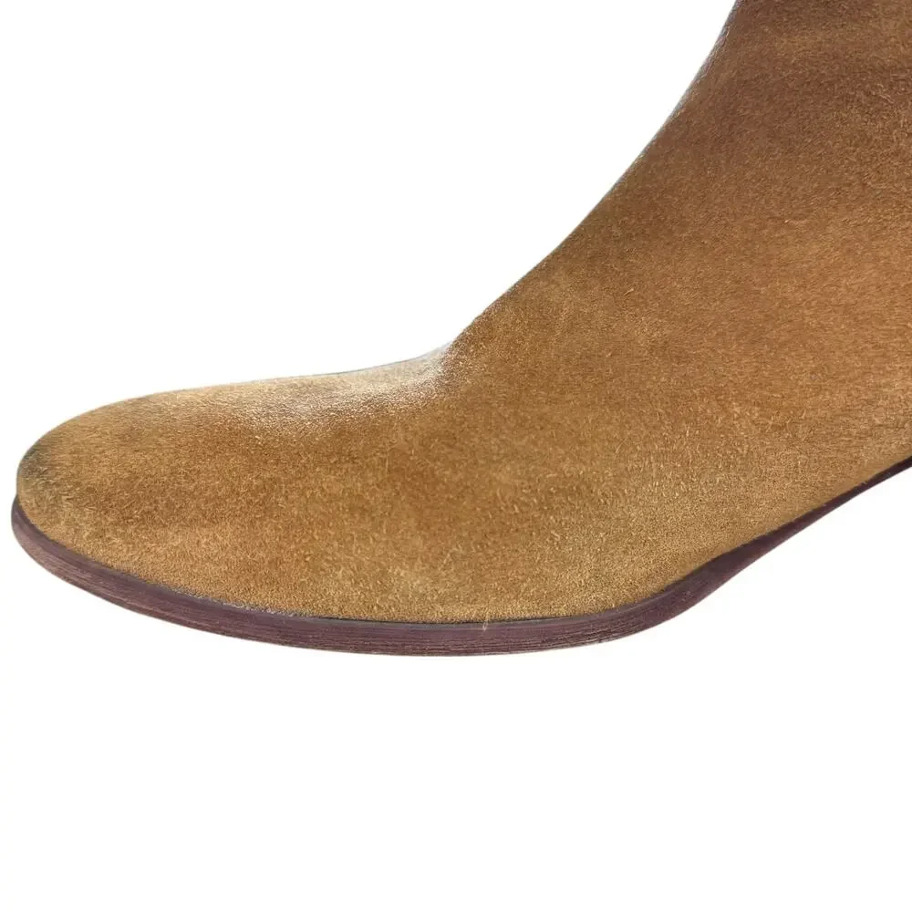 Sam Edelman Polina Suede Leather Chunky Block Heel Ankle Boots Booties Shoes 11